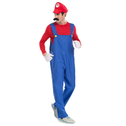 Halloween Carnival adult Men Funy Super game Cosplay Costume Luigi Bros Plumber Christmas Fancy Dress