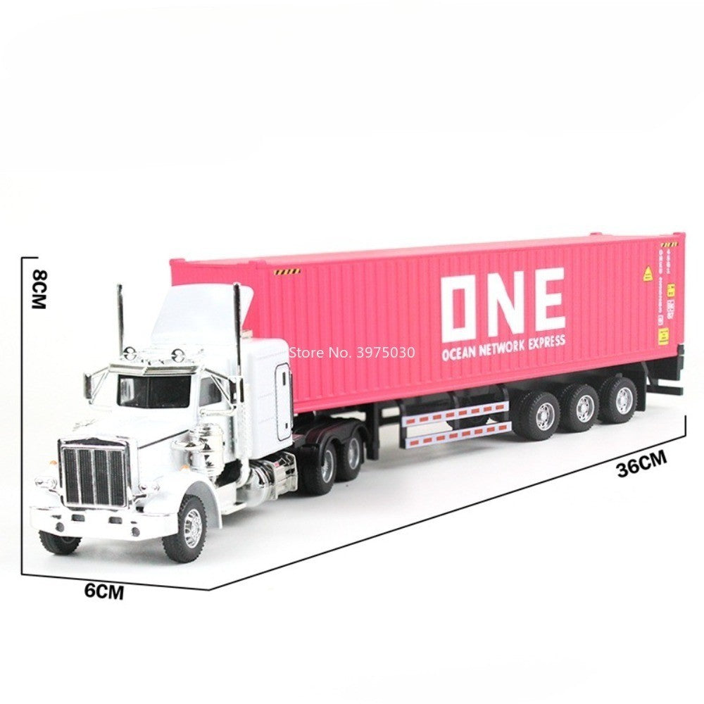 1:50 Modelos de Caminhões Pesados de Liga Leve Veículos de Contêiner Brinquedos Carro de Transporte em Miniatura com Luz e Música Pneus de Borracha Presentes para Crianças