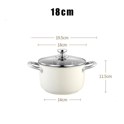 304 Stainless Steel Soup Pot Non-stick Frying Pan with lid Home Hot Pot Induction Cooker Gas Stove wok Food Supplement Milk Pot
