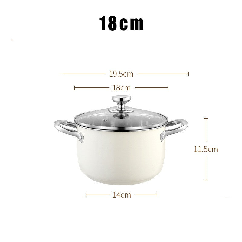 304 Stainless Steel Soup Pot Non-stick Frying Pan with lid Home Hot Pot Induction Cooker Gas Stove wok Food Supplement Milk Pot