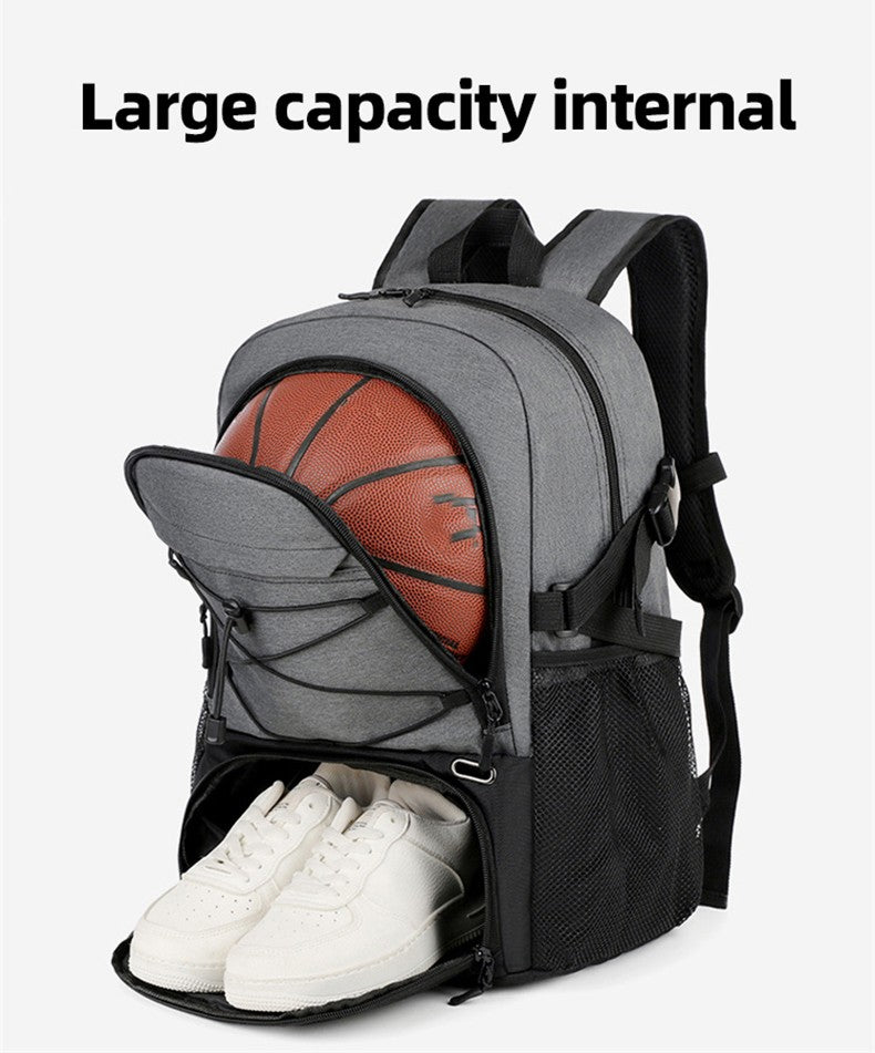 Mochila Esportiva de Basquete para Deslocamento Caminhada Trekking Acampamento com Bolso para Calçados, Viagem ao Ar Livre, Futebol, Academia, Mochila Escolar