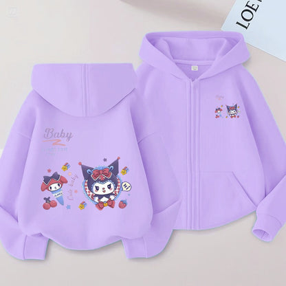 Purple Cool Lomi Children's Cardigan Printed 2D Cardigan for Boys and Girls Aged 2-12, Sweet, Fun, Multi functional, Cute Long s