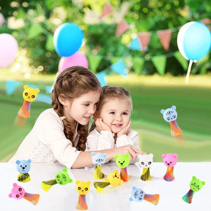 Creative Animal Jumping Doll Toys Cartoon Multicolor Bouncing Elf Christmas Gift Kids Birthday Party Favors Toys School Prizes