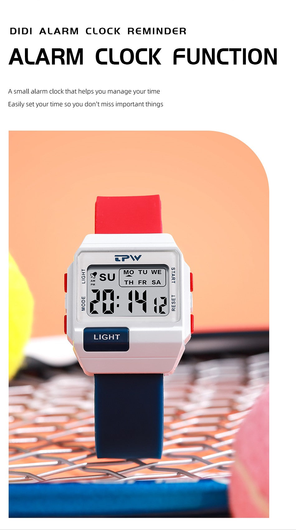 TPW 36mm Midsize Digital Watch For Women Teenage  Meter Water Resistant