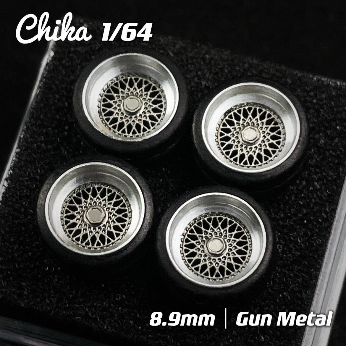 1/64 Chika  Wheels with Rubber Tires Model Car Modified Parts BBS RS  JDM VIP For Hotwheels Tomica MiniGT ?Supplied with axle?