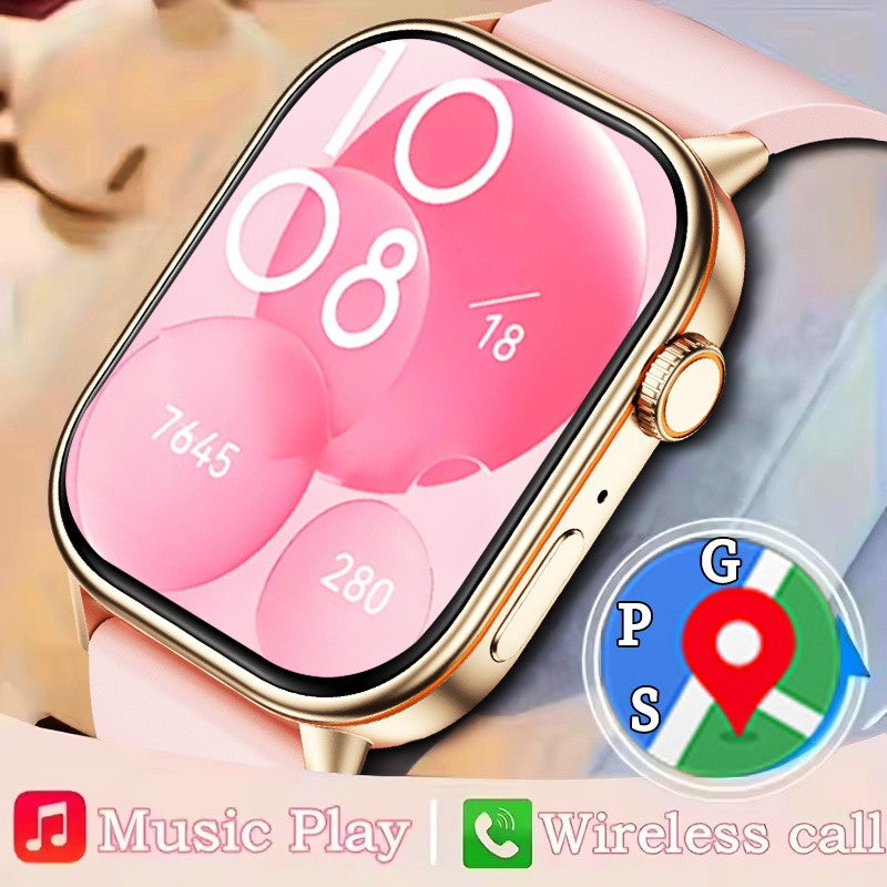 Smartwatch de Música Feminino 2025 Novo com Tela AMOLED HD de 2.01'' Moda, GPS de 6 Estrelas Embutido, Rastreador Impermeável e Chamada, Braceletes