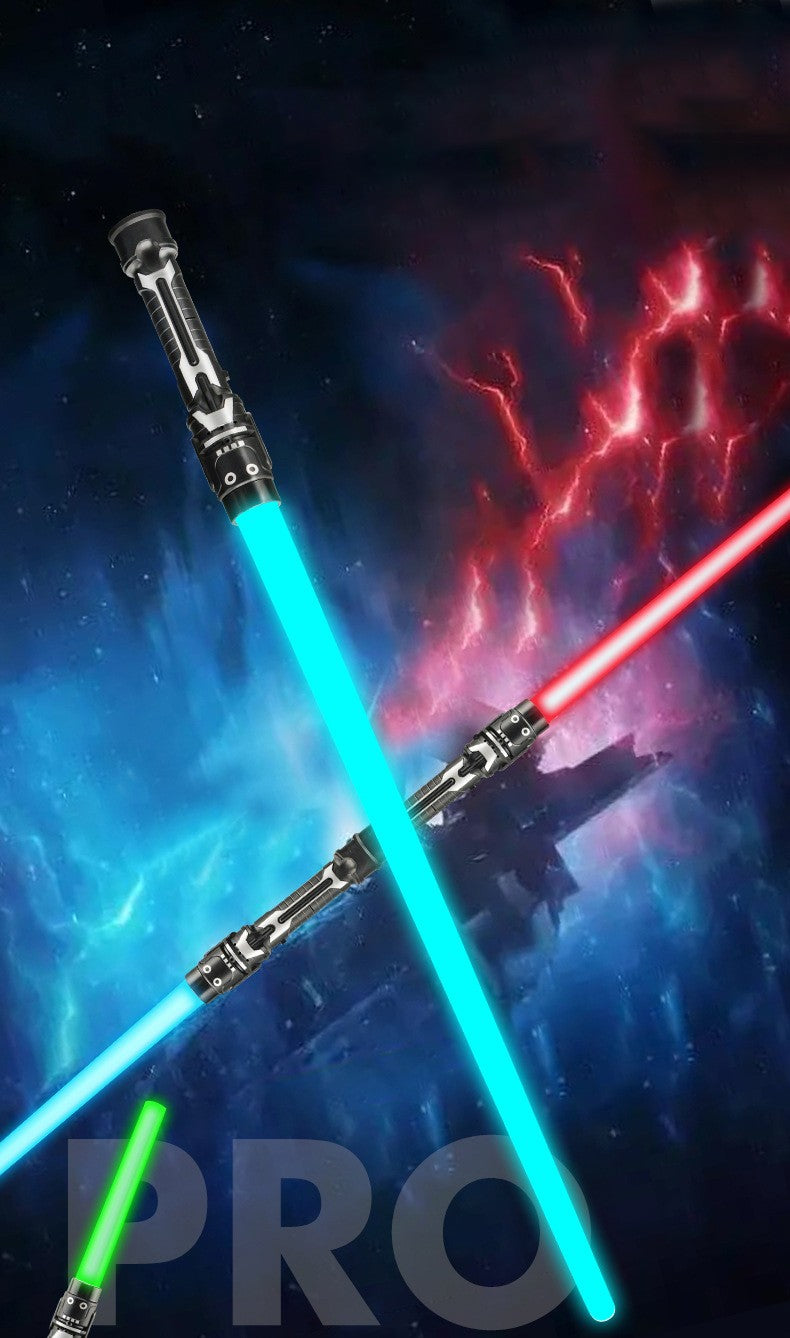 Colorful Glowing Sword Toys Laser Sword Lightsaber Red and Blue Double Saber Telescopic Music Cosplay Cool Flashing Children Toy