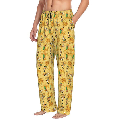 Custom Print Mickey Mouse Donald Duck Pajama Pants Men Sleep Sleepwear Bottoms with Pockets