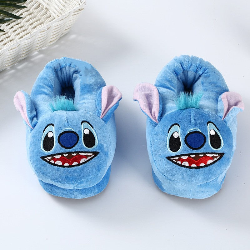 Chinelo de Algodão Disney Stitch Anime Desenho Animado Quente de Inverno Para Dentro de Casa Brinquedos Pelúcia Pantufas Feminino Menina Presentes de Natal