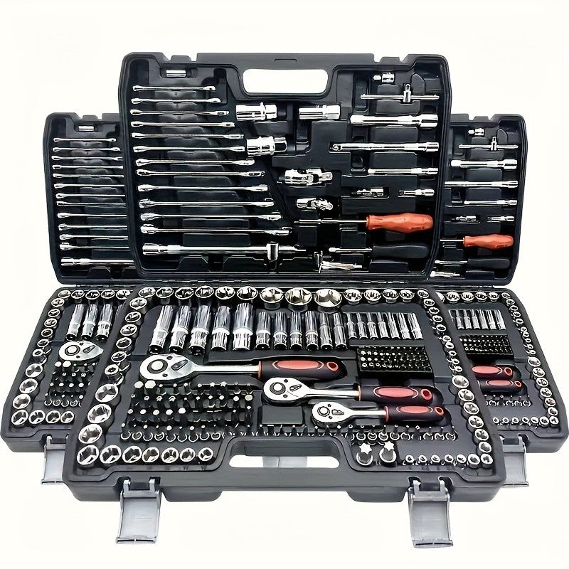 216-Piece Professional Socket Set - 1/2" 3/8" 1/4" Drive SAE & Metric, 72-Tooth Ratchet for Automotive & Home Repair