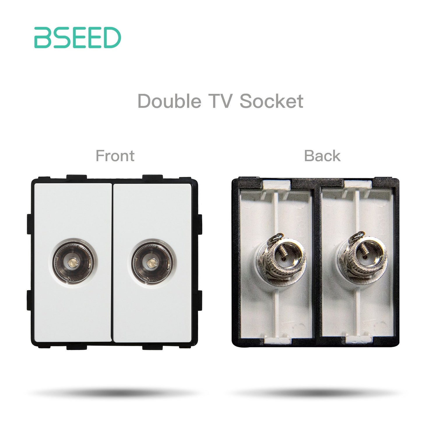 BSEED EU Standard Wall Socket with USB RJ45 TV Satellite Plug Glass Panel DIY Free Combination Function Part for Home Automation