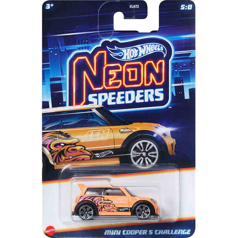 Hot Wheels Neon Speeders Series 8 Diecast Car Set 1/64 Scale Models Mazda RX-7 Datsun 510 B C D HLH72 Collectible Toy Xmas Gifts