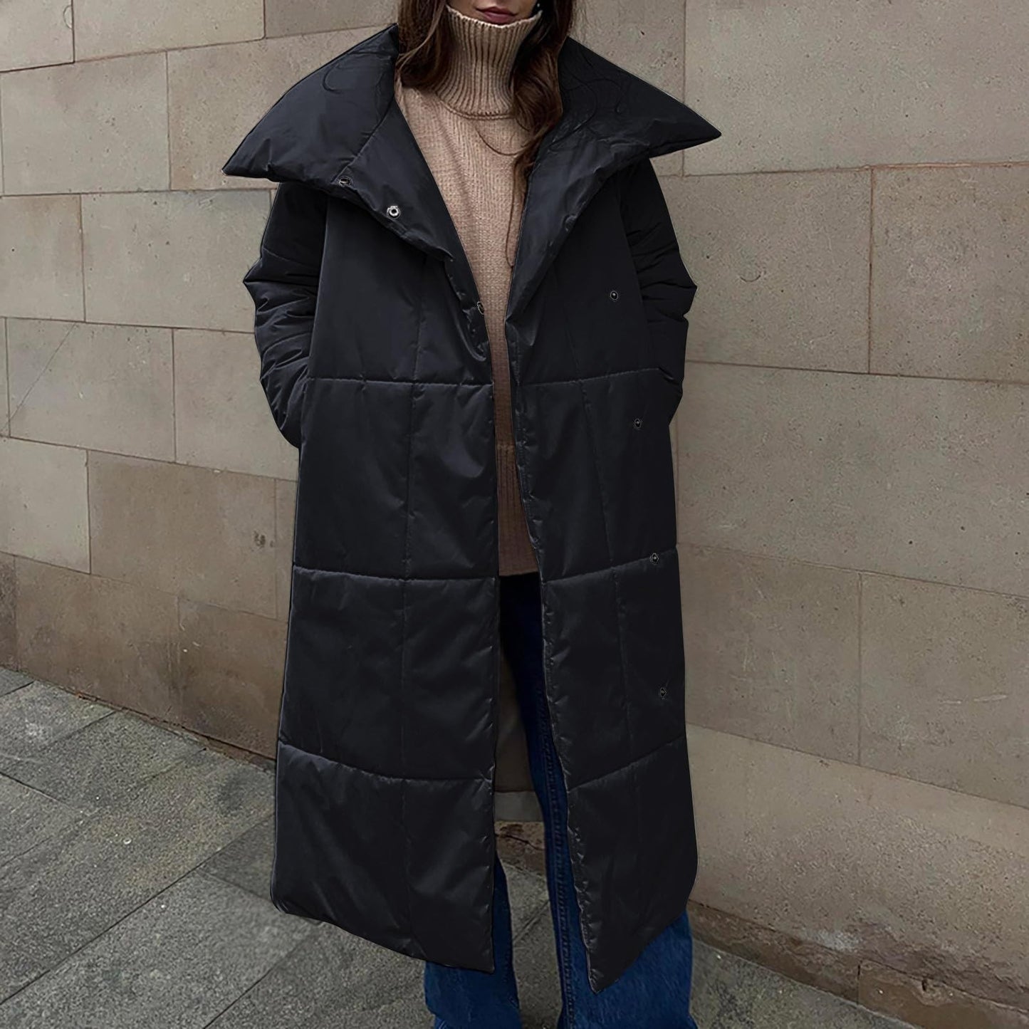 New Winter Women's Large Quilt Cotton Clothes Fashion Loose Long Overcoat Warm Cotton Jacket Female Cold Padded Jacket ?? ????