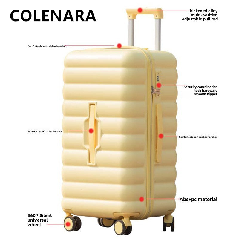 COLENARA Rolling Suitcase Large Capacity Trolley Case 20 Inches Boarding Box 22"24"26"28" ABS+PC Password Box Travel Luggage