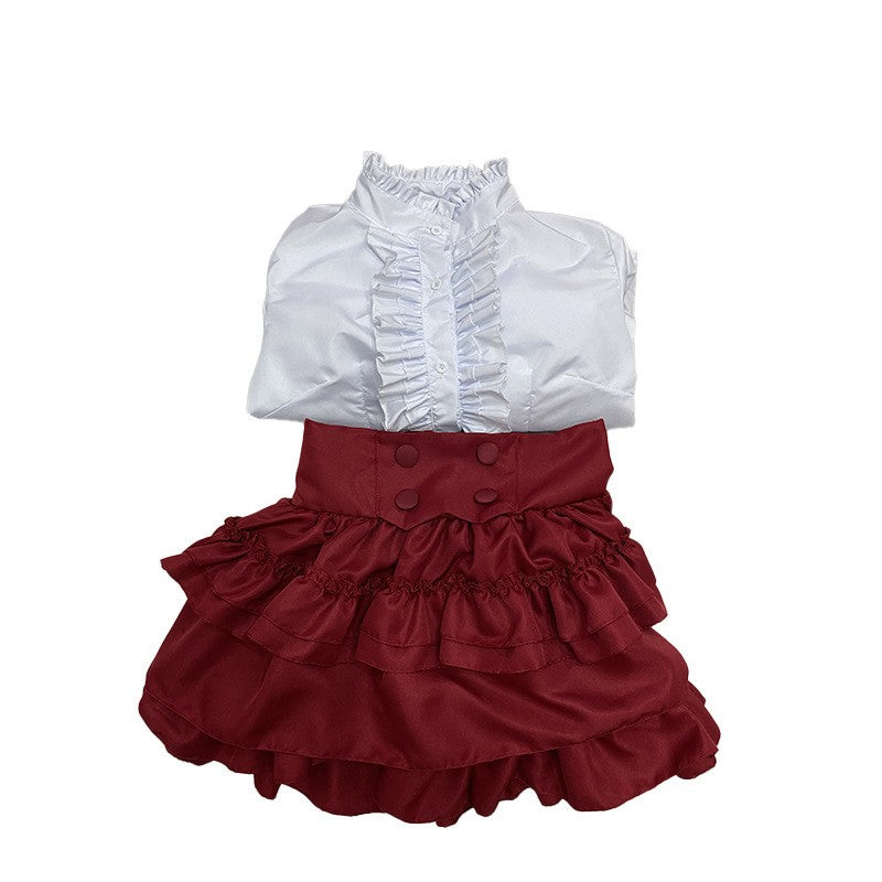 Christmas Lolita Red Overalls Skirt New Year Party Dress Vintage Medieval Dress Drama Performance Outfit Anime Cospaly Costume