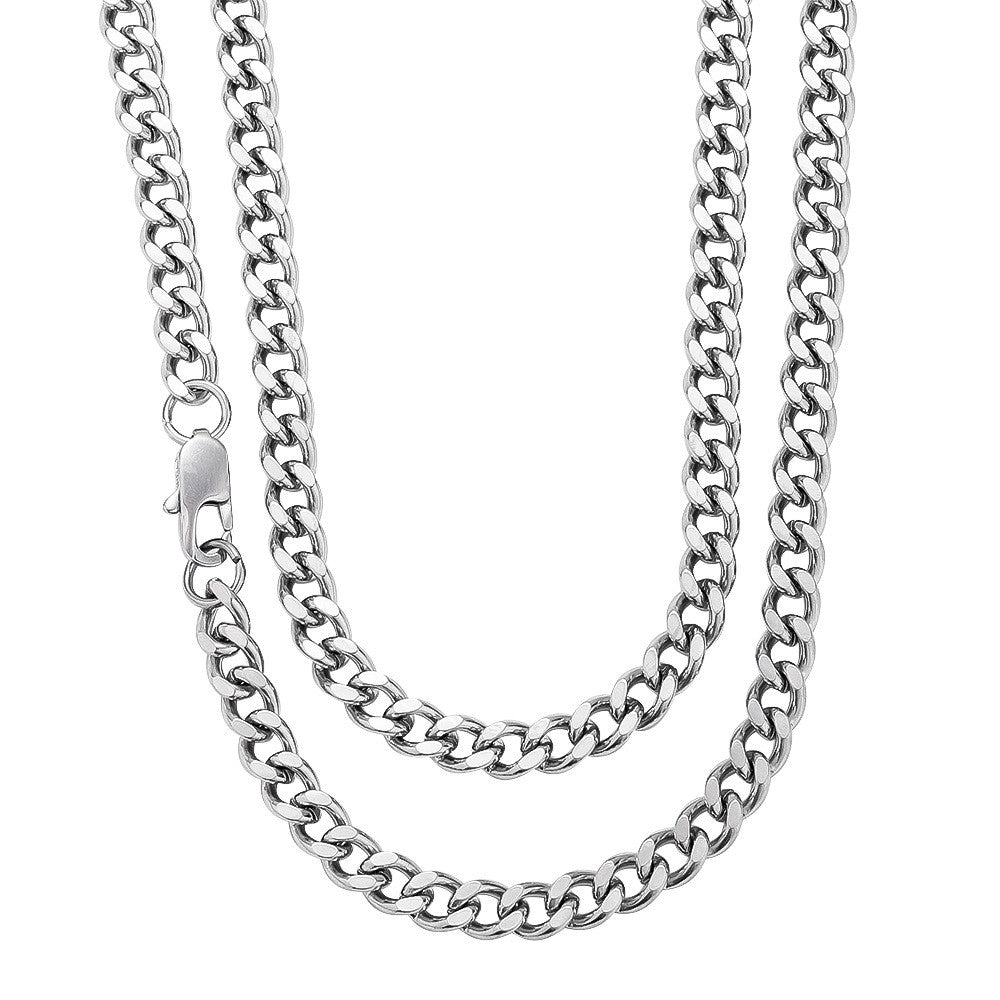 Colares Cubanos Básicos Punk de Aço Inoxidável 3,5,7mm para Homens e Mulheres Corrente de Elo Cor de Ouro Preto Gargantilhas Joias de Metal Sólido