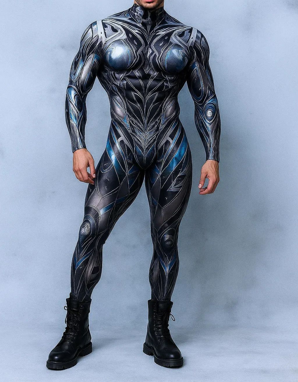Halloween Lizard Bodysuit Men's Unique Muscle Series Holiday Jumpsuit Carnival Costume Adult Roleplay Party Masquerade Ball Set