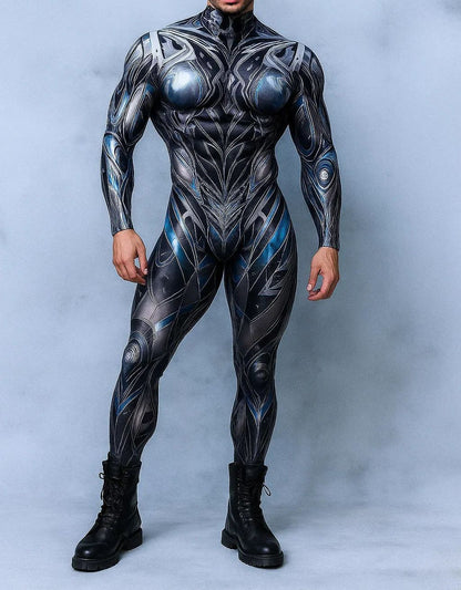 Halloween Lizard Bodysuit Men's Unique Muscle Series Holiday Jumpsuit Carnival Costume Adult Roleplay Party Masquerade Ball Set