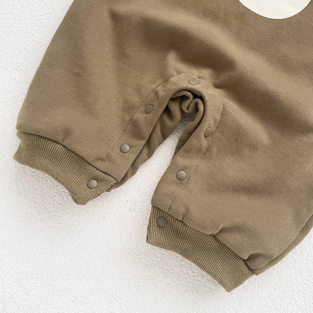 Autumn Baby Bodysuit Little Bear Pattern Dual Color Long Sleeve Warm Jumpsuit Baby Clothes Baby Boys Girls Romper 0-2 Years Old