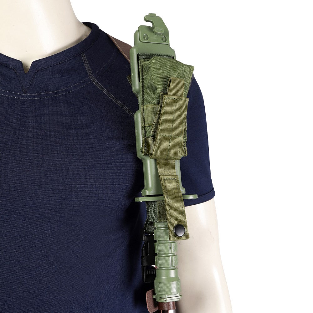 Carnival Game Leon Kennedy Costume RE Accessories Utility Belt With Bags Hero  Cosplay T-Shirt Officer Armpit Holster Halloween
