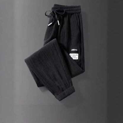 Summer Men's Thin Loose Sports Pants Breathable Casual Sweatpants Comfortable Wide Leg Harlan Nine Points Lightweight Trousers