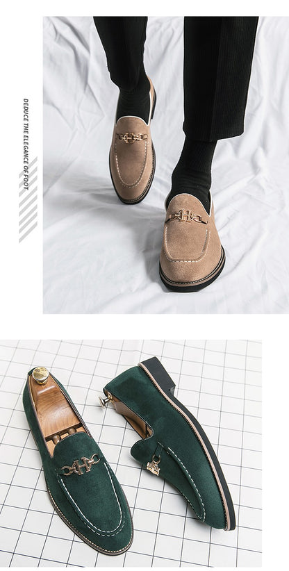 Fashion Brand Men Suede Leather Shoes Comfortable Pointed Social Shoe Male Driving Shoes Luxury Flat Loafers Men zapatos hombre