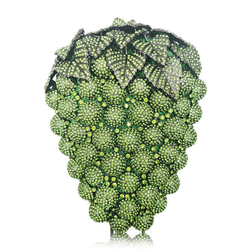 Fashion Grape Crystal Bags Purse Purple Designer Women Party Clutches Mini Clutch Bags Drop Shipping Wedding Bridal Handbags