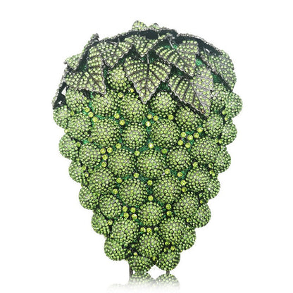 Fashion Grape Crystal Bags Purse Purple Designer Women Party Clutches Mini Clutch Bags Drop Shipping Wedding Bridal Handbags