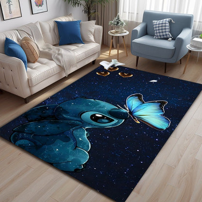 MINISO Disney Cartoon S-titch Angel Area Rug Vibrant Pink Soft Polyester Mat for Bedroom ?? Living Room or Home Office Decor