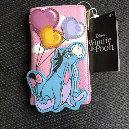 New Disney Loungefly Cute Love Donkey Wallet Cartoon Pink Card Bag Zero Wallet Girl Birthday Gift Casual Wallet