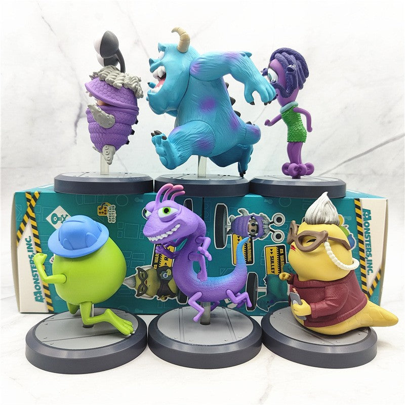 6pçs/conjunto Monstros Universidade Sullivan Michael Brinquedos Fofos de Bonecos de Anime 7-10CM