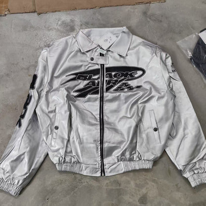 New Motorcycle Leather Jacket Men Bomber Pilot Retro Loose Pu Short Coat Fashion Casual Streetwear Multi Pocket Trend Outwear