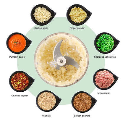 HiPiCok Moedor de Carne Elétrico Triturador de Alho Picador de Alimentos Mini Triturador de Alho Máquina de Moer Legumes USB Utensílios de Cozinha