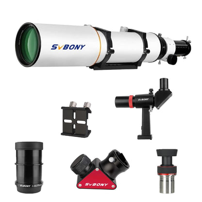 Telescópio Refrator Svbony SV503 102ED OTA com Espelho Diagonal SV223 de 2 polegadas e 90 graus para Astrofotografia de Céu Profundo