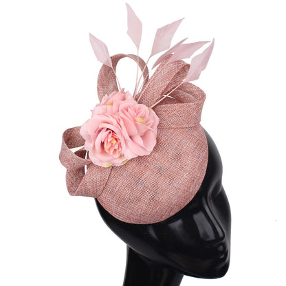 Acessórios de Cabelo para Noiva Bege Imitação Fascinators Chapéus Chapéu de Coquetel Ocasião Chapelaria Tiara