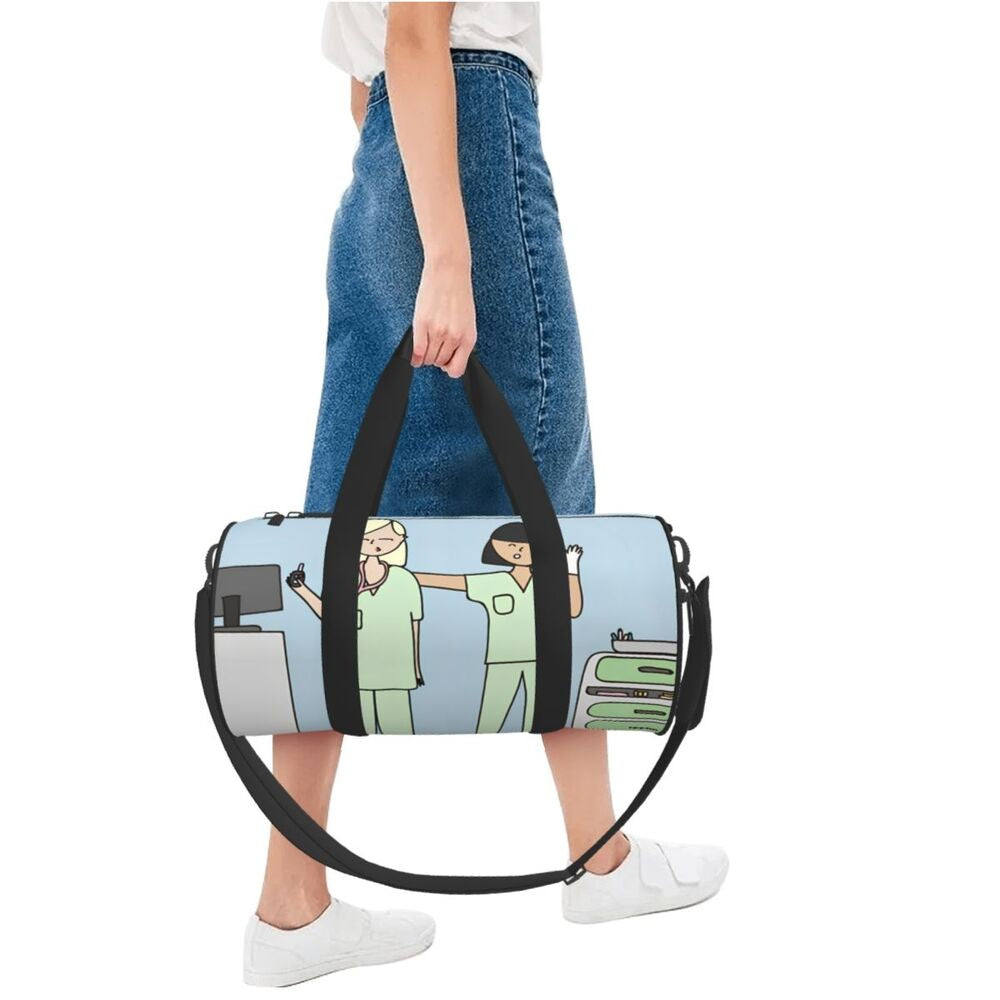 Couple Travel Bag Enfermera En Apuros Doctor Nurse Gym Bag Large Oxford Custom Handbag Colorful Casual Sports Bag