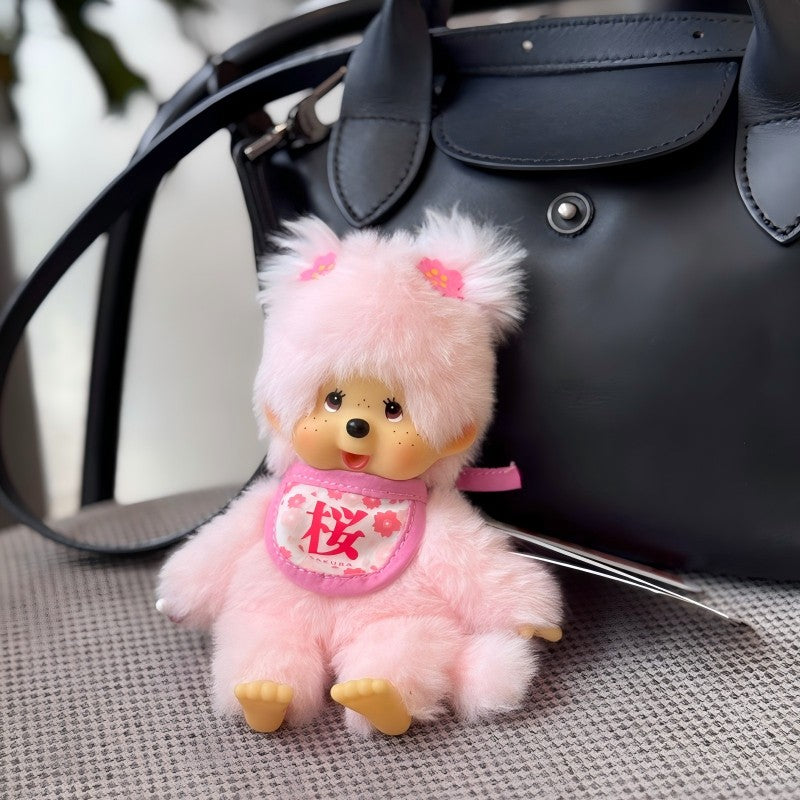 Kawaii Monchichi Doll Figure Keychain Furry Chimutan Monchhichi Figurines Hanger Pendant Bags Charm Accessories Small Gift
