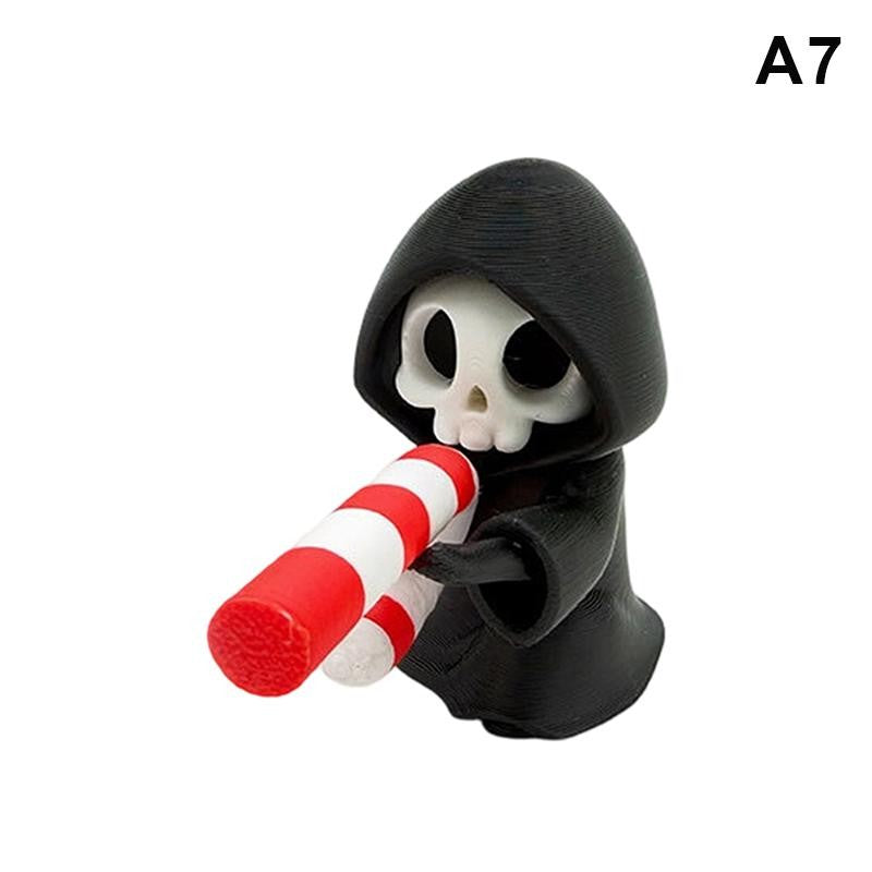 Hot Gothic Grim Reaper Figurines, Cute Skeleton Desk Decor, Skeleton Statue, Spooky Small Halloween Ornament, Halloween Gift