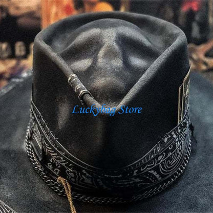 X7XE Halloween Gift Cowboy Hat Perfect Present for Halloween Lovers Skull-themed