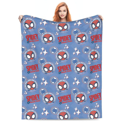 Cobertor de flanela engraçado e quente de desenho animado anime do Homem-Aranha, lindo e legal, para decoração de cama e lounge