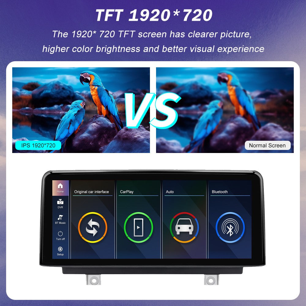Tela de toque multimídia 1920*720 para BMW Série 1/2/3/4 F20/F21/F22/F30/F31/F33/F34/F36, sistema Android Auto NBT com Carplay sem fio