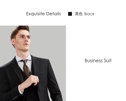 Suit Men (Blazer+Pants) Fashion Business Casual Slim-fit Formal Dress Banquet Work English Style Evening Dress Solid Color Suit