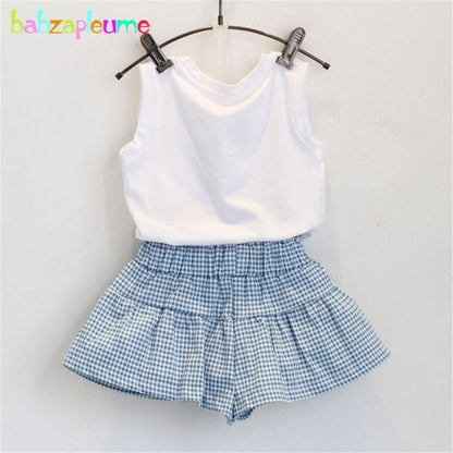 Summer Baby Girls Clothes Toddler Clothing Vest+Shorts 2PCS set Children Girls Costume 0-7Year Infant Outfits kidswear BC1152