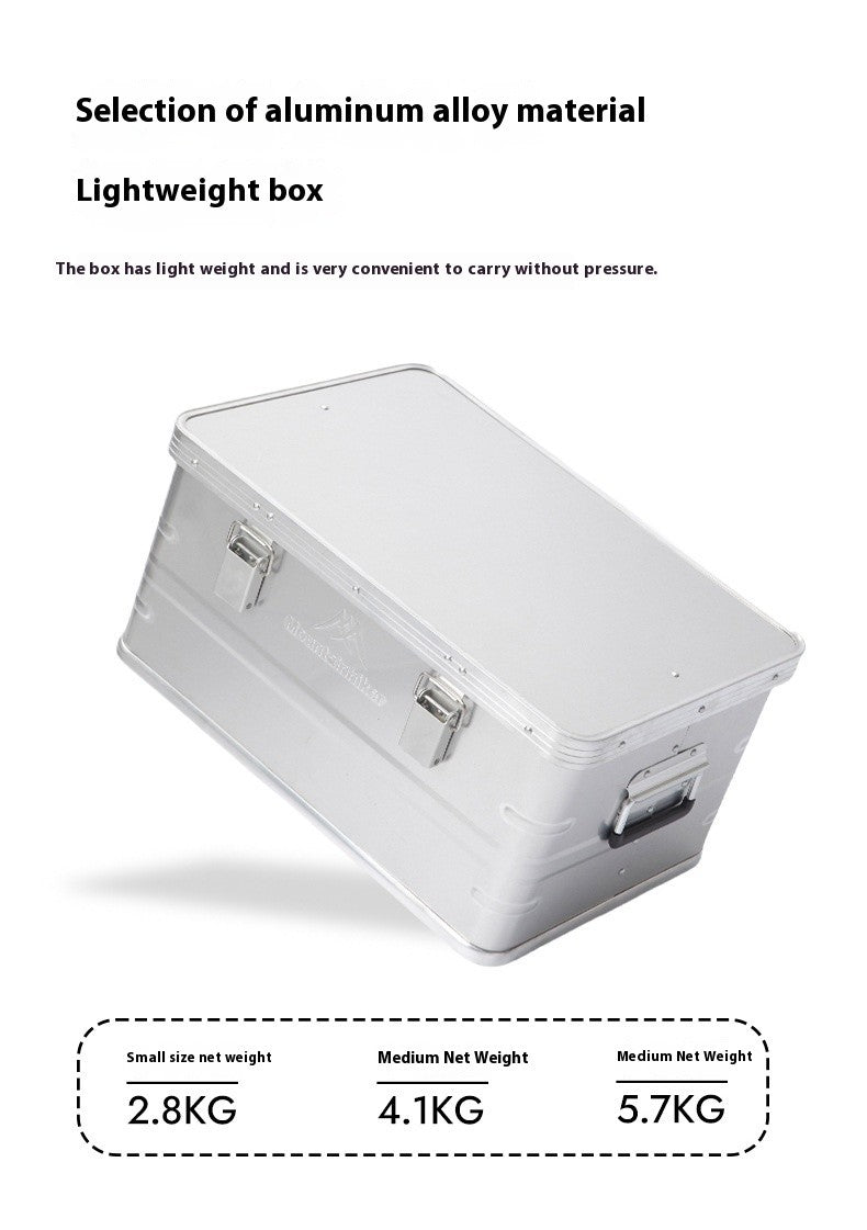 MOUNTAINHIKER Outdoor Storage Box Camping Picnic Travel Aluminum Alloy Large Capacity Box Silver Storage Bag 30-80L