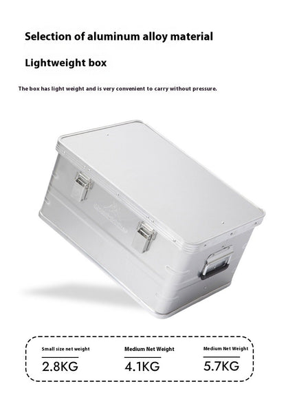 MOUNTAINHIKER Outdoor Storage Box Camping Picnic Travel Aluminum Alloy Large Capacity Box Silver Storage Bag 30-80L