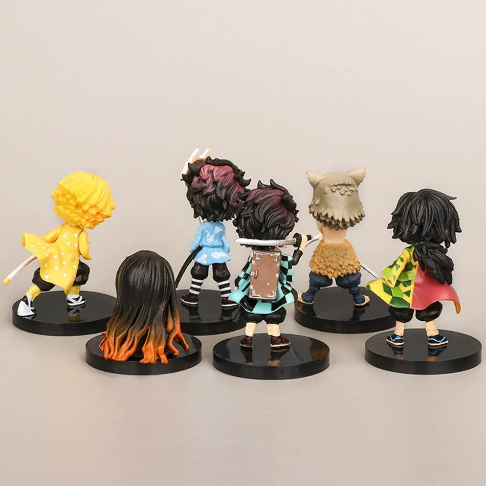 Q Posket Figure Atacado Demon Slayer Mini Estatueta 5Pcs 10Pcs 12Pcs 15Pcs Conjuntos Kimetsu No Yaiba Pequenas Bonecas de PVC Decoração de Mesa
