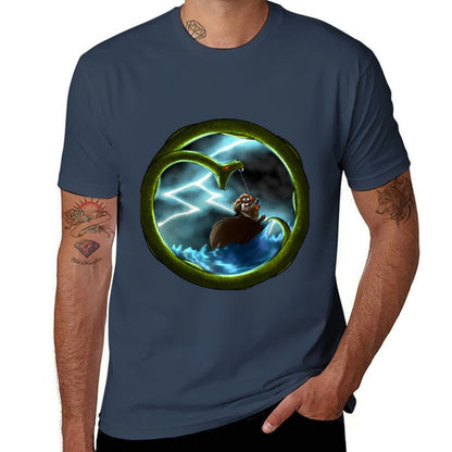 Thor vs Jormungandr T-Shirt t shirt man plain man t shirt heavy cotton T-Shirt