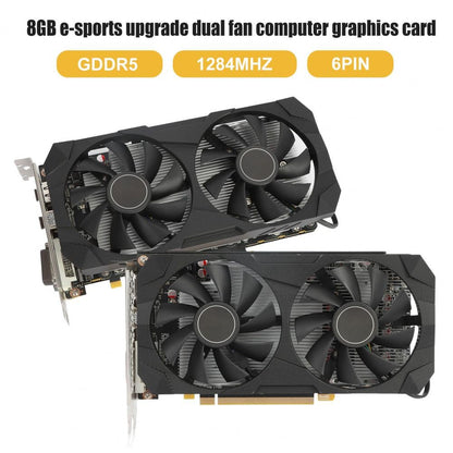 Nova Placa Gráfica RX580 Dual Cooling Fan 8GB GDDR5 256-Bit Placa de Vídeo para Desktop PC Mineração Jogos Acessórios de Computador