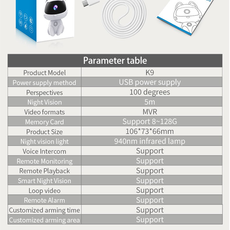 WiFi Surveillance Camera Indoor Home Security Baby Monitor V380 HD Smart Cat Wireless Camera Automatic Tracking Two-way Audio