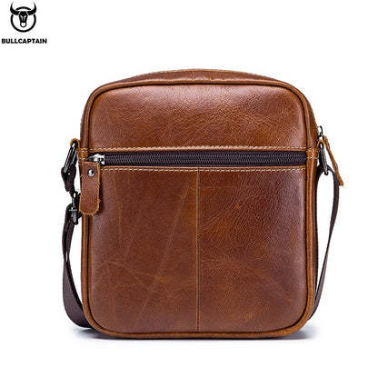 BULLCAPTAIN Leather Men's Messenger Bag Business Shoulder Bags Suitable For 7.9 Inch Ipad Mini High Quality Male Crossbody Bages